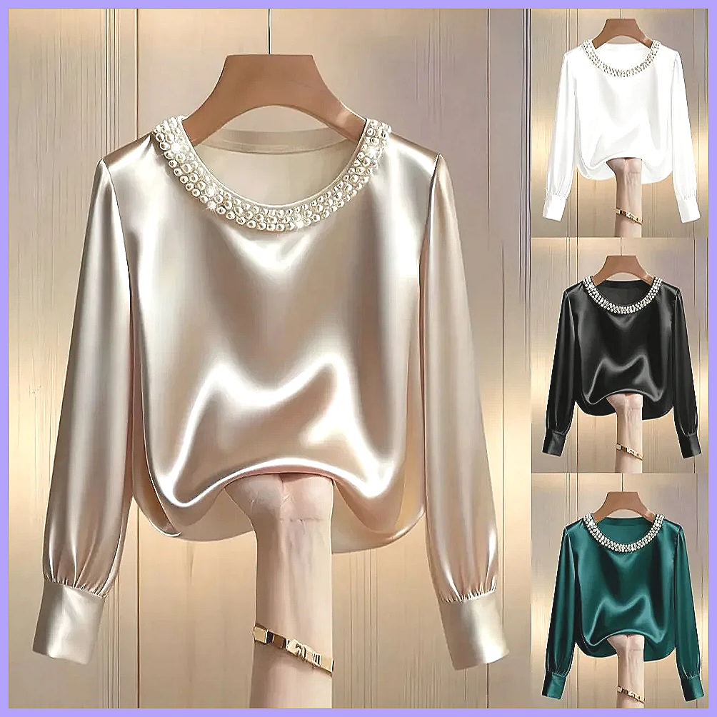 Shirts - Chemisier élégant en satin perlé pour