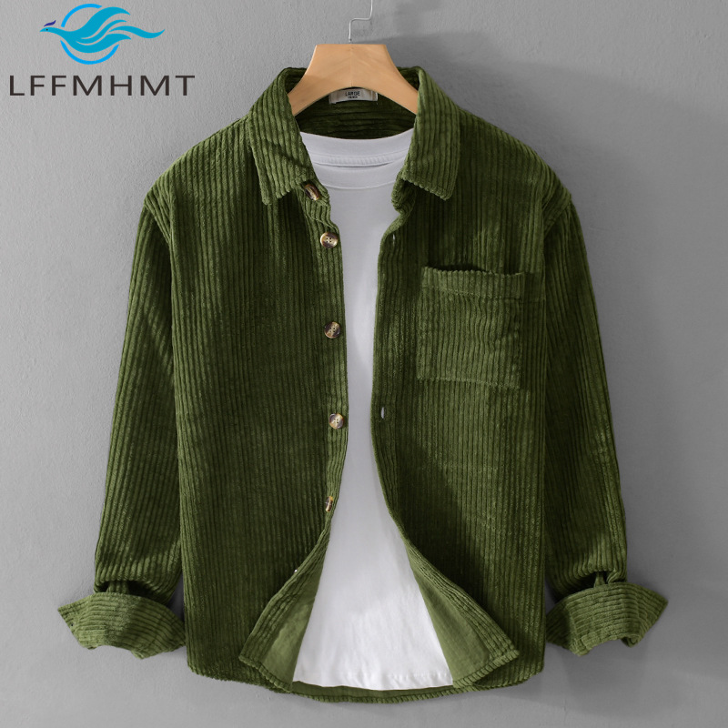 Nouvelle Chemise en Velours Cô - Corduroy Button Up Shirt Men avis et prix