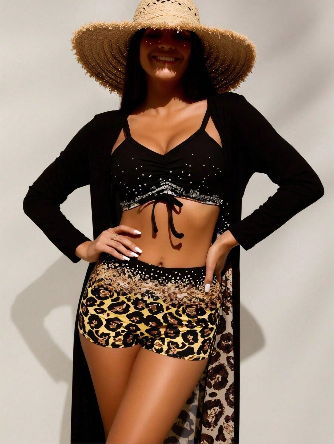 Haut de bikini noir à strass p - Shorts avis et prix