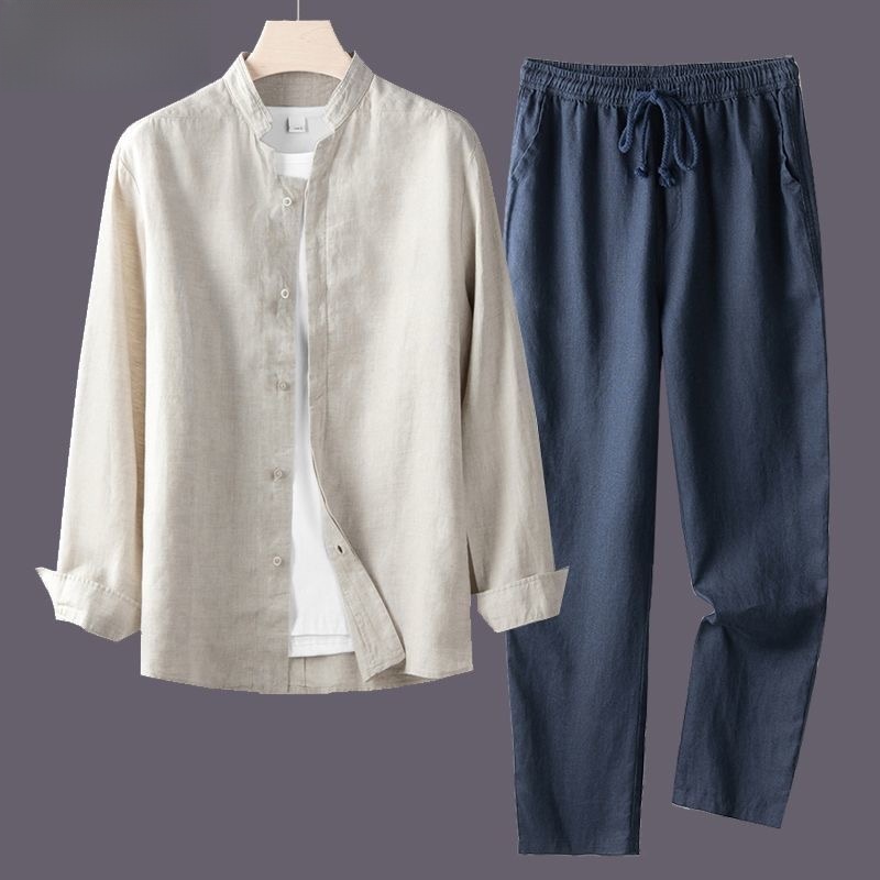 Ensemble chemise et short en c - Mens Linen Shirt Long Sleeve avis et prix