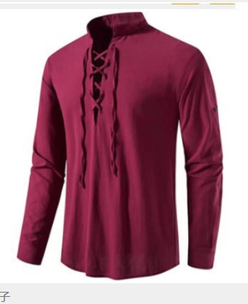 Chemise de pirate pour homme,  - Medieval Gothic Lace Up Pirate Shirt avis et prix