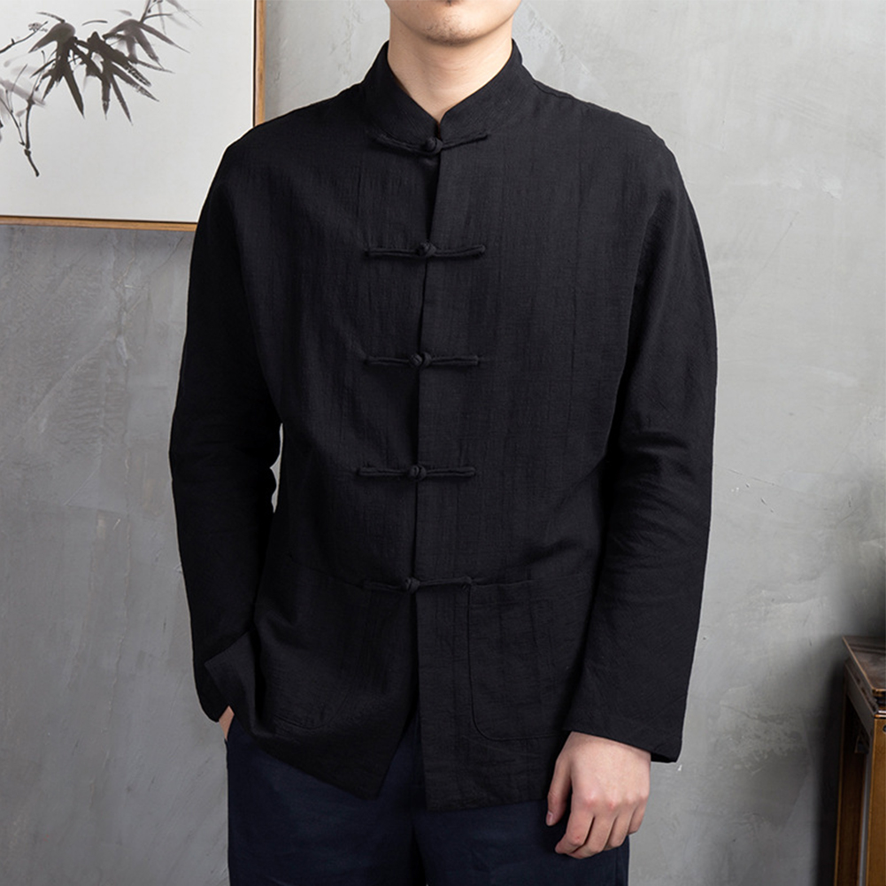 Vêtements traditionnels chinoi - Mens Linen Shirt Long Sleeve avis et prix