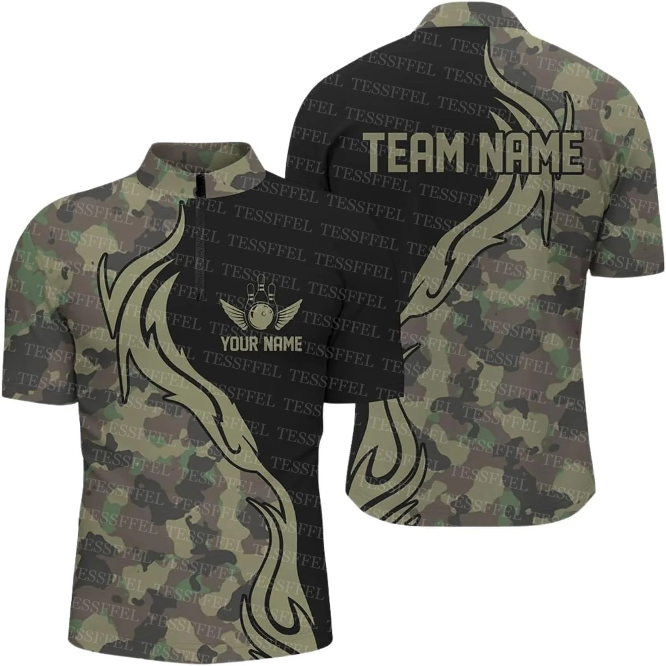 Nom personnalisé Graffiti flam - Short Sleeve Bowling Shirt Retro avis et prix