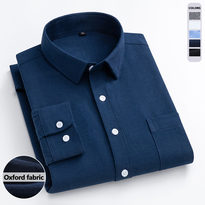 Chemise Oxford bleu marine à m - Oxford Cotton Casual Shirt Business avis et prix