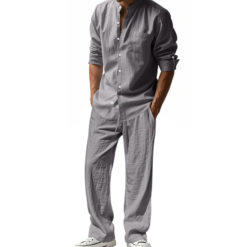 2025 transfrontalier américain - Mens Linen Shirt Long Sleeve avis et prix