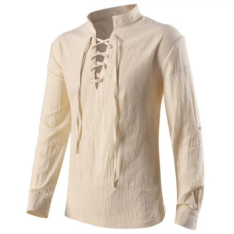 Chemises médiévales gothiques  - Medieval Gothic Lace Up Pirate Shirt avis et prix