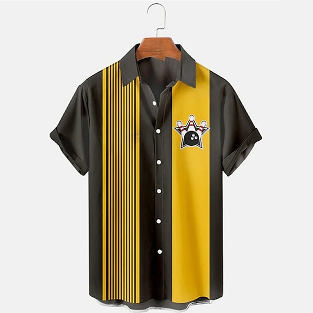 Chemise à manches courtes à ra - Short Sleeve Bowling Shirt Retro avis et prix