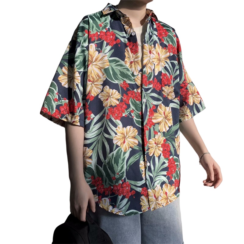 Chemise hawaïenne à manches co - Vintage Hawaiian Floral Shirt avis et prix