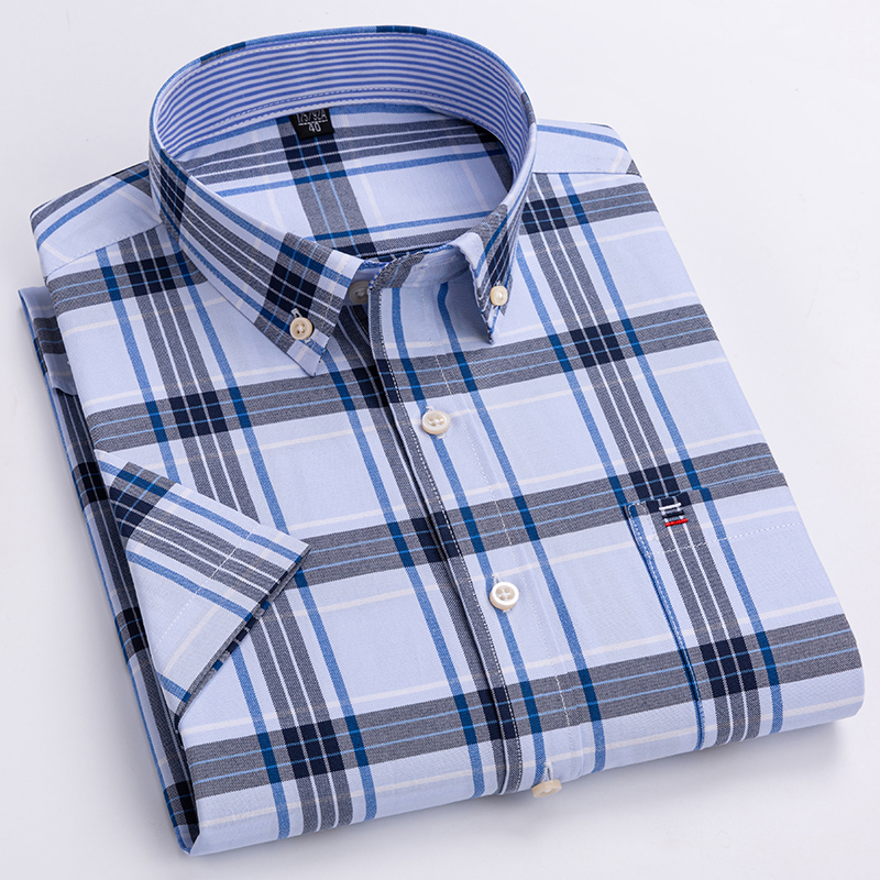 Chemise rayée à carreaux à man - Oxford Cotton Casual Shirt Business avis et prix