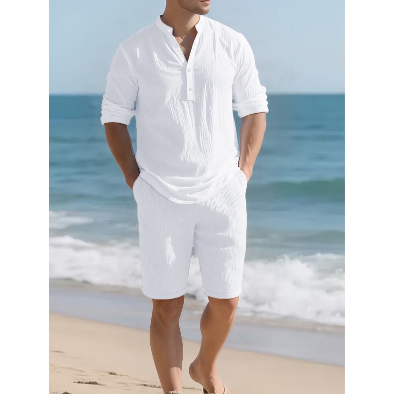 Ensemble deux pièces en lin mé - Mens Linen Shirt Long Sleeve avis et prix