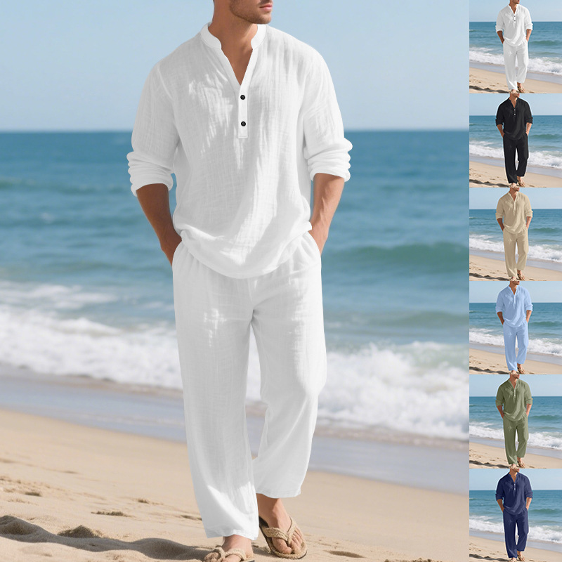 Costume en lin pour hommes, St - Mens Linen Shirt Long Sleeve avis et prix