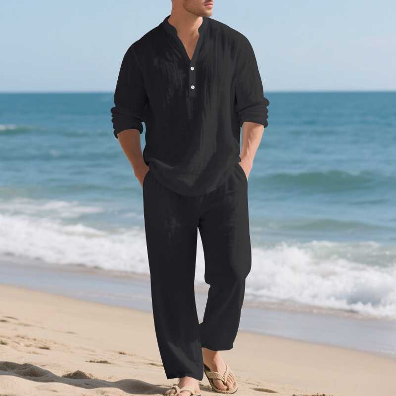 Costume en lin pour hommes, St - Mens Linen Shirt Long Sleeve avis et prix