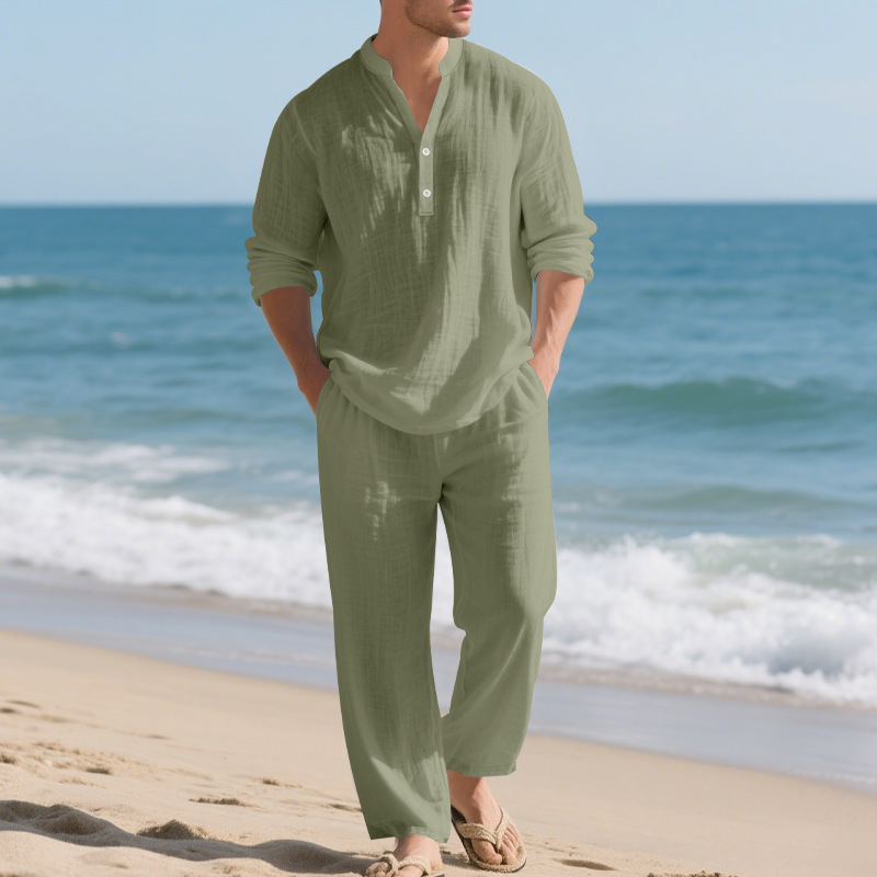 Costume en lin pour hommes, St - Mens Linen Shirt Long Sleeve avis et prix