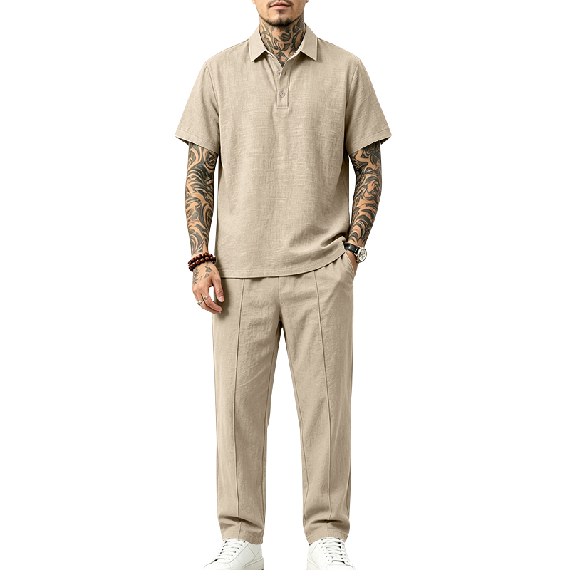 Ensemble polo 2 pièces pour ho - Mens Linen Shirt Long Sleeve avis et prix