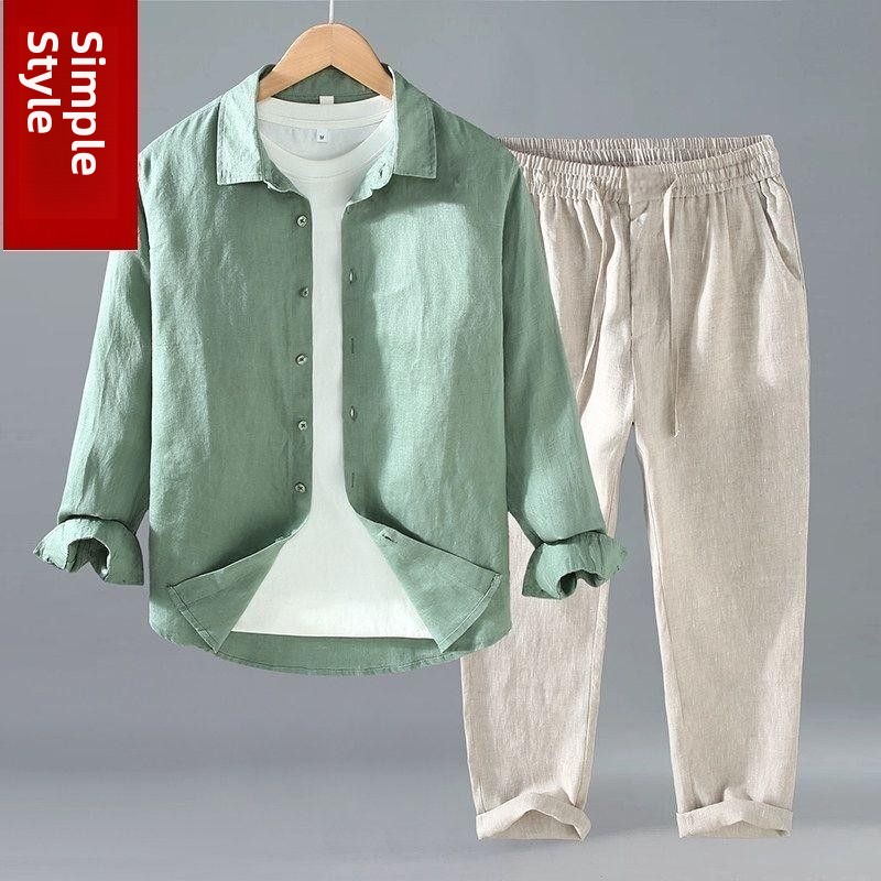Ensemble deux pièces en lin am - Mens Linen Shirt Long Sleeve avis et prix