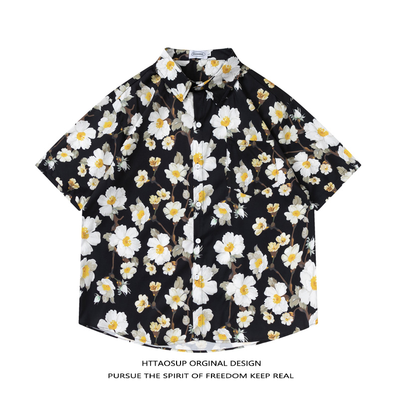 HTTAOSUP Chemise d'été à manch - Vintage Hawaiian Floral Shirt avis et prix